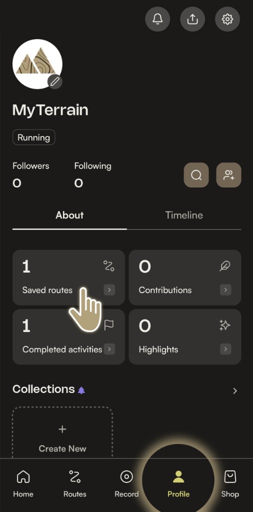 Komoot: step 1 — Saved routes