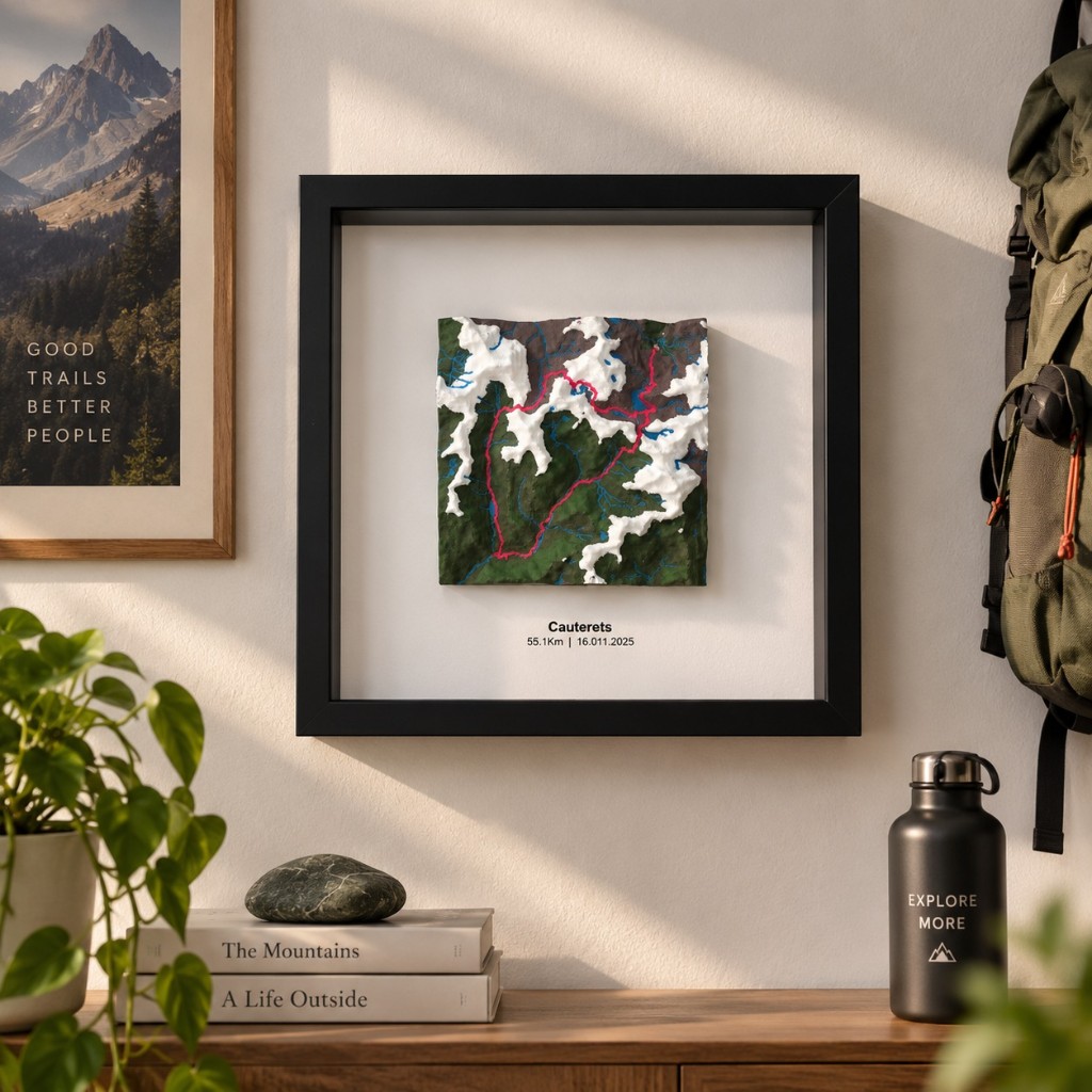 Framed Cauterets map, 55.1 km